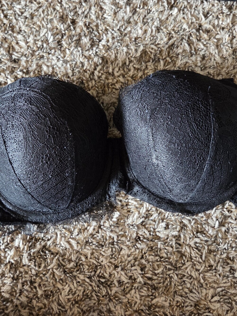 Victoria's Secret Black Lace Strapless Bra